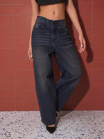Load image into Gallery viewer, Jean baggy Velvet blue