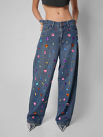 Load image into Gallery viewer, Jean baggy Bedazzle