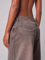 Load image into Gallery viewer, Jean wide leg Mocca laser