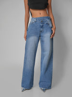 Load image into Gallery viewer, Jean wide leg Cross waist