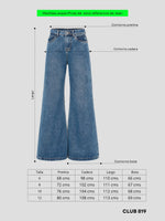 Load image into Gallery viewer, Jean Wide leg Skyline