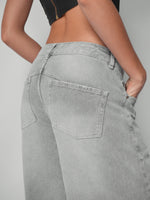Load image into Gallery viewer, Jean wide leg silver static