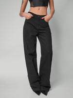 Load image into Gallery viewer, Jean wide leg black power