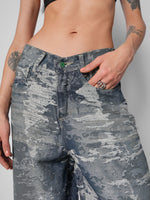 Load image into Gallery viewer, Jean baggy texturizado Mirage blue