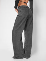 Load image into Gallery viewer, Jean wide leg Dark entry