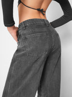 Load image into Gallery viewer, Jean wide leg Dark entry