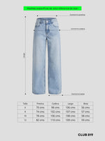 Load image into Gallery viewer, Jean Wide leg Psy sky
