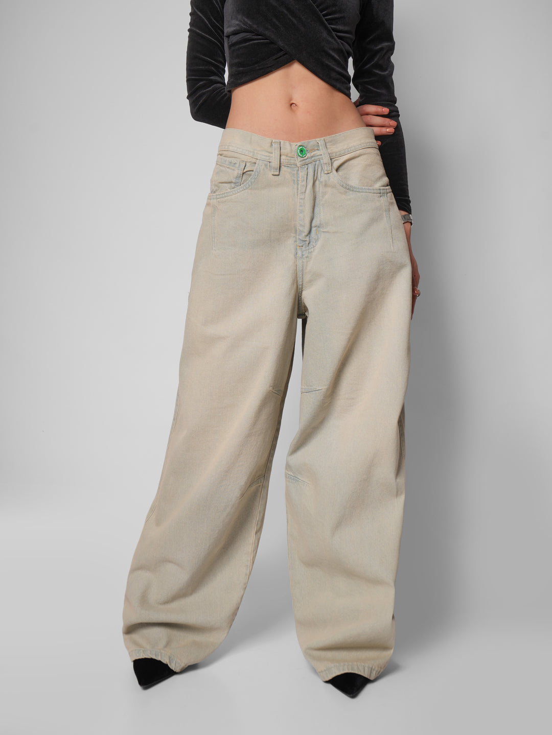 Jean Baggy Slow Burn Beige