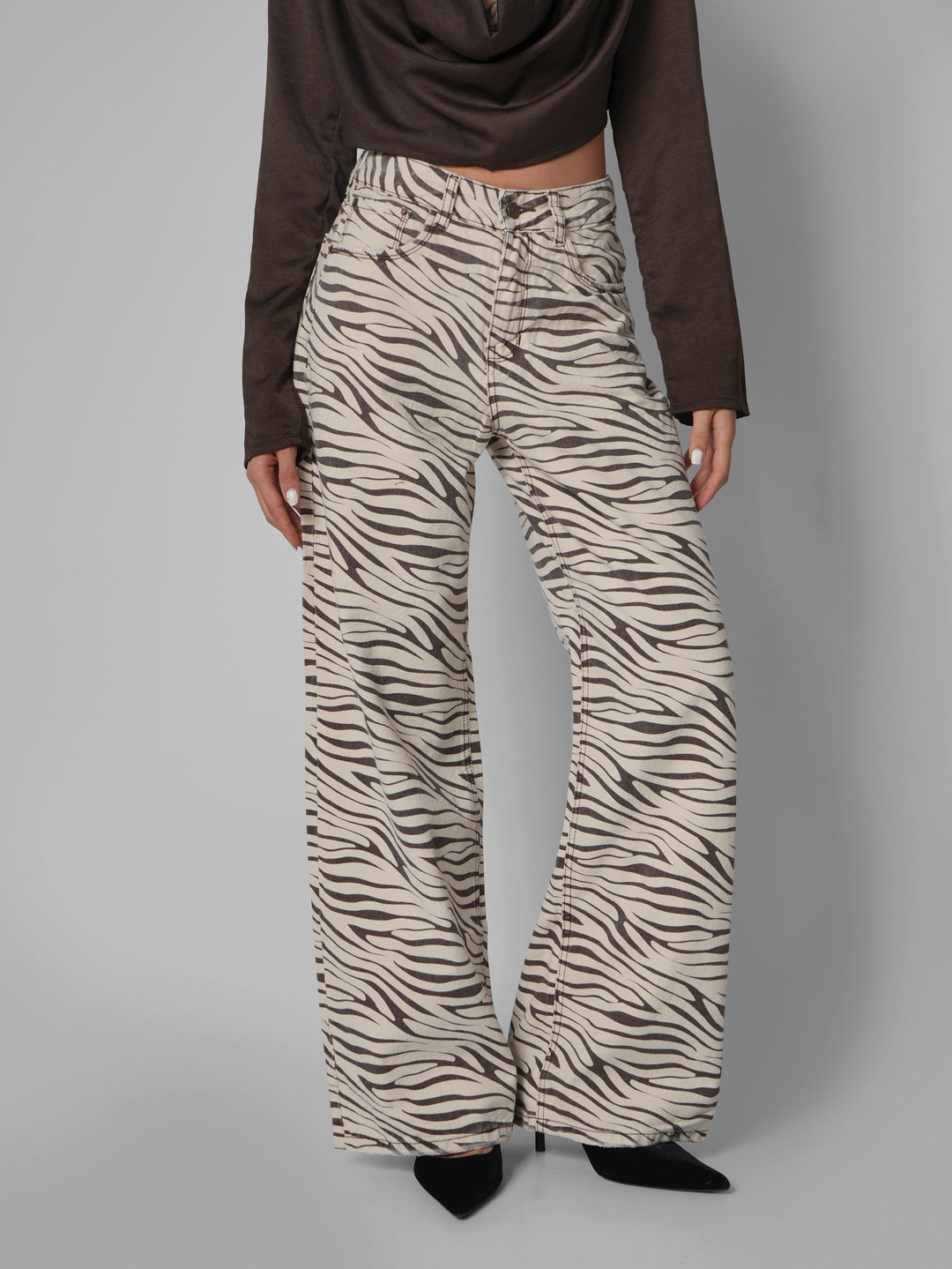 Jean wide leg Zebra print