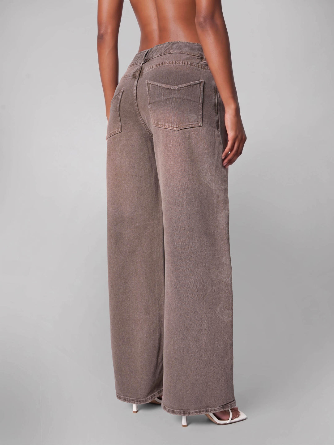 Jean wide leg Mocca laser