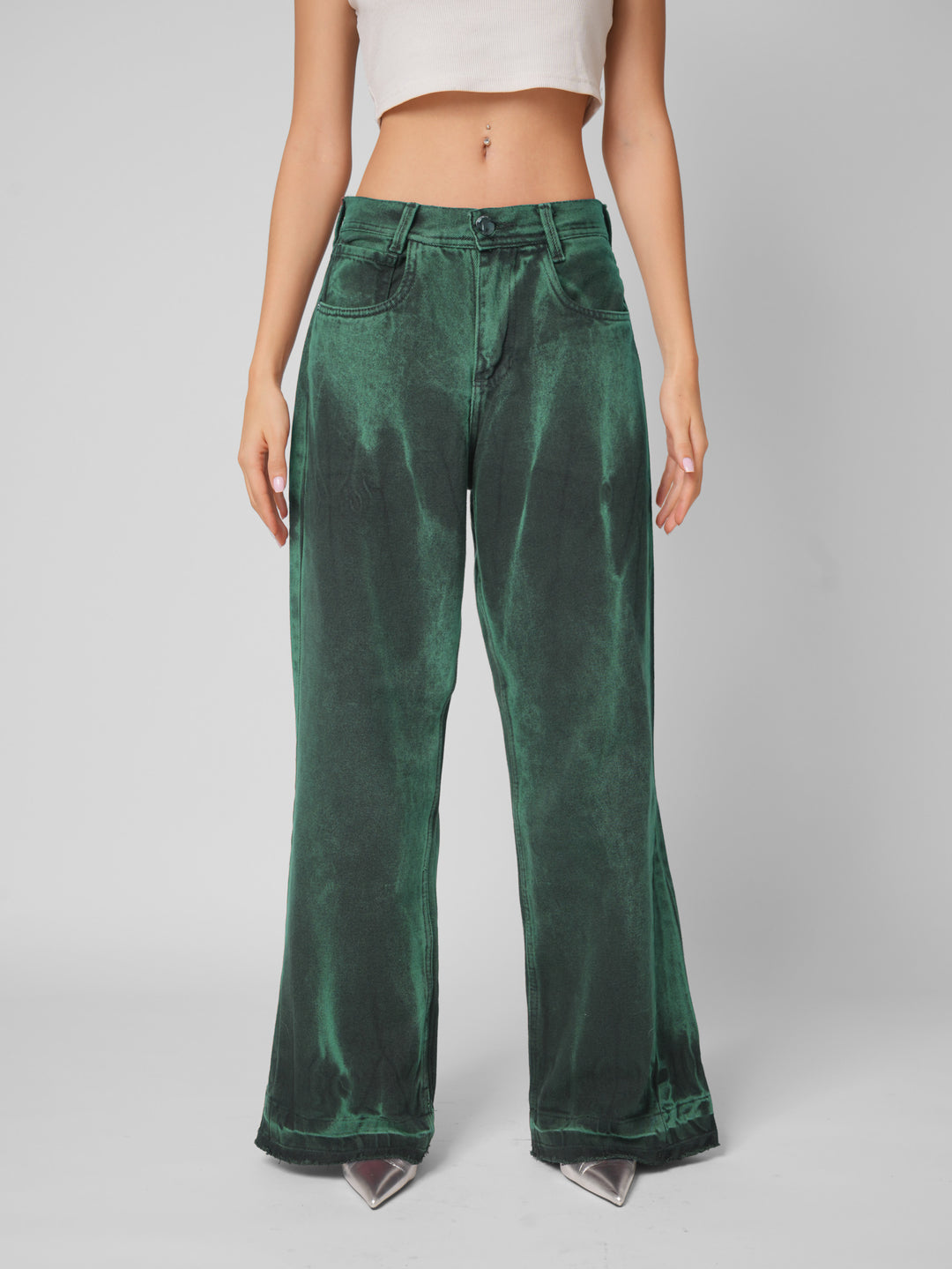 Jean baggy flare emerald rush