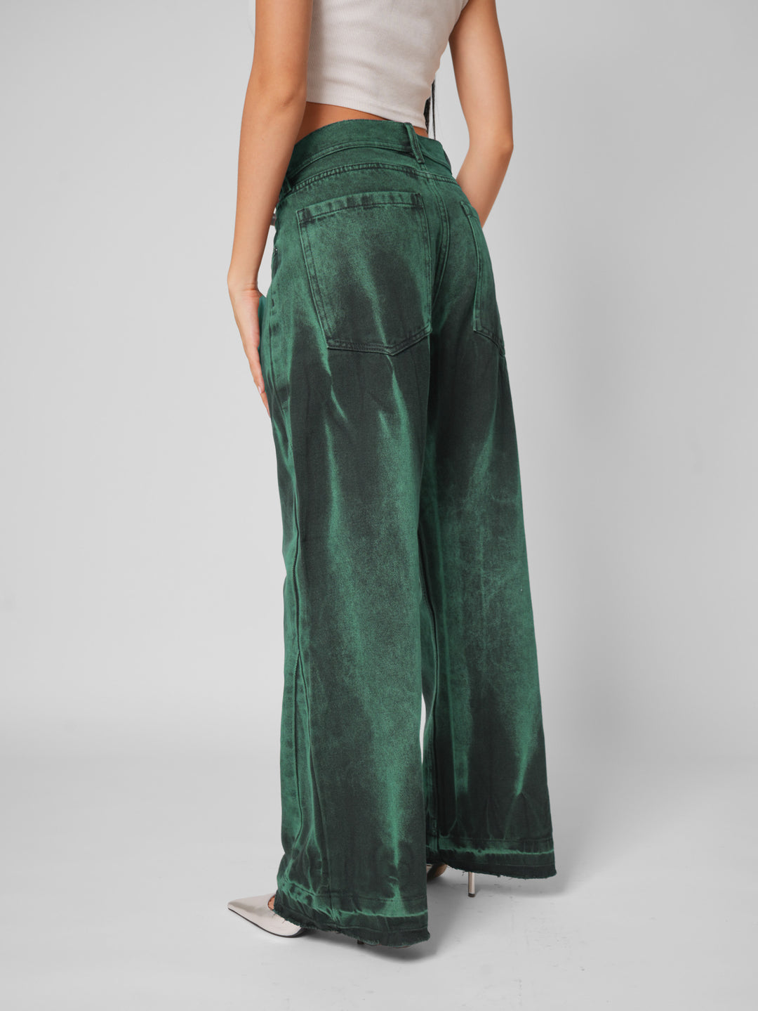 Jean baggy flare emerald rush