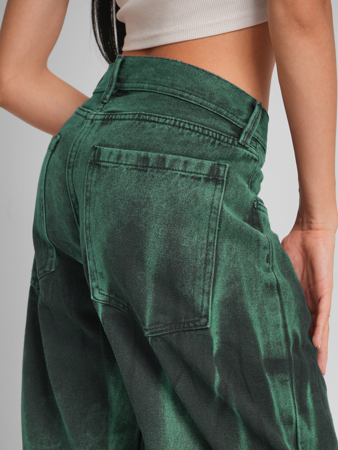 Jean baggy flare emerald rush