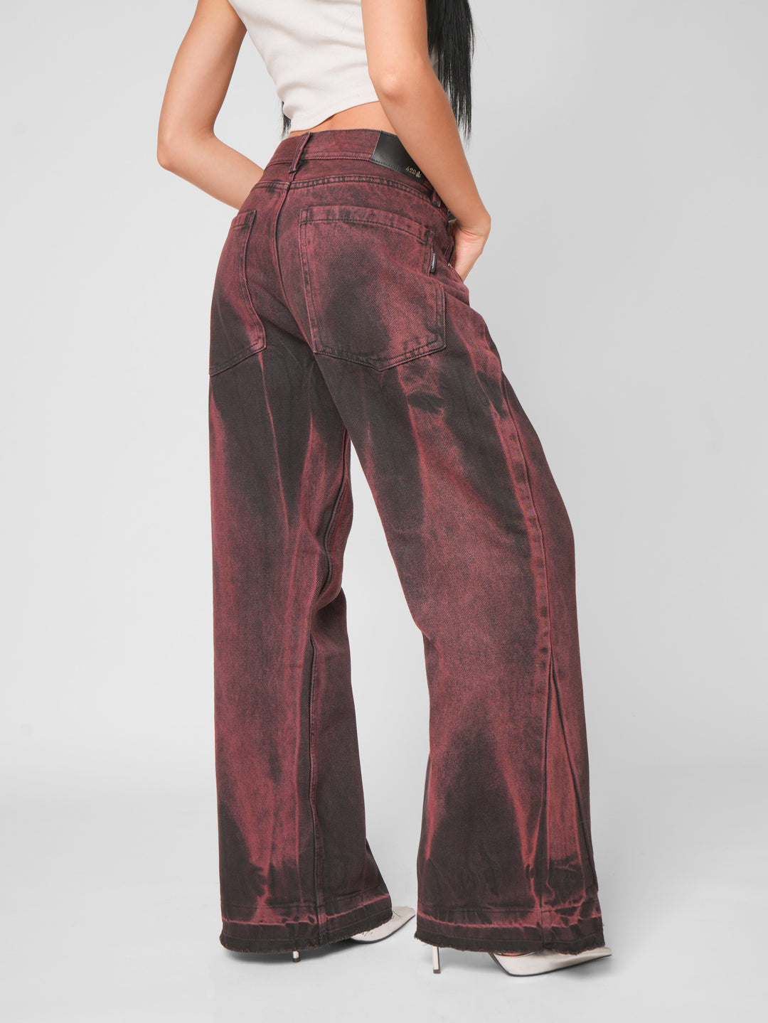 Jean baggy flare Merlot