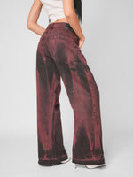 Load image into Gallery viewer, Jean baggy flare Merlot
