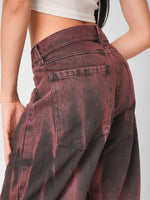 Load image into Gallery viewer, Jean baggy flare Merlot
