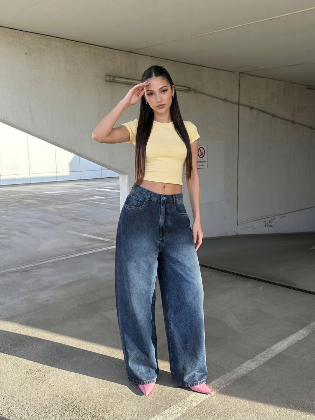 Jean Baggy Sunday blue