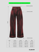 Load image into Gallery viewer, Jean baggy flare Merlot
