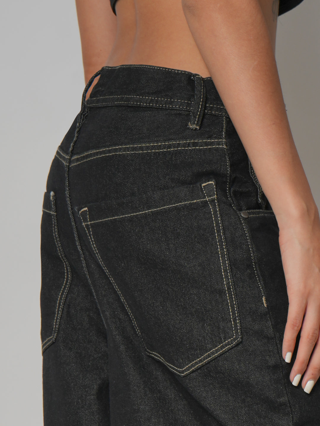 Jean baggy Black buttons