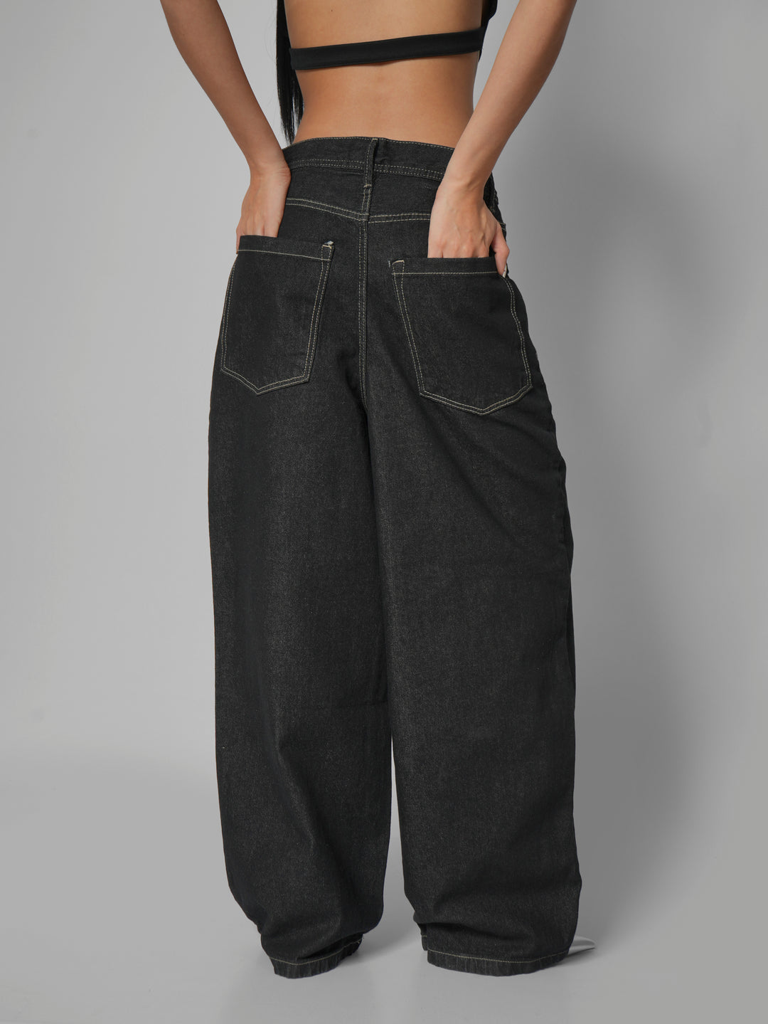Jean baggy Black buttons