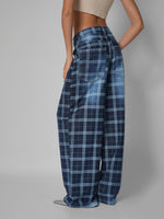 Load image into Gallery viewer, Jean baggy Check print
