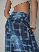 Load image into Gallery viewer, Jean baggy Check print
