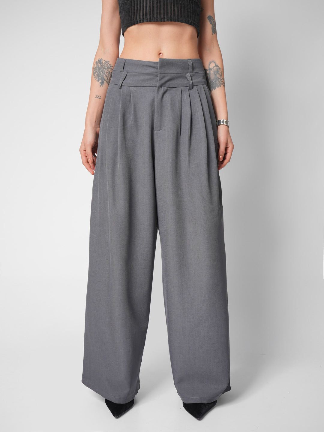 Pantalón wide leg reaktor gris