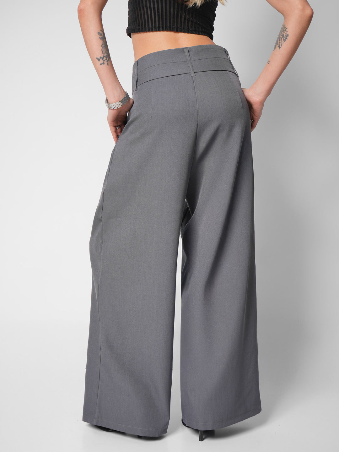 Pantalón wide leg reaktor gris