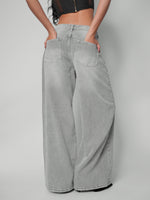 Load image into Gallery viewer, Jean wide leg silver static
