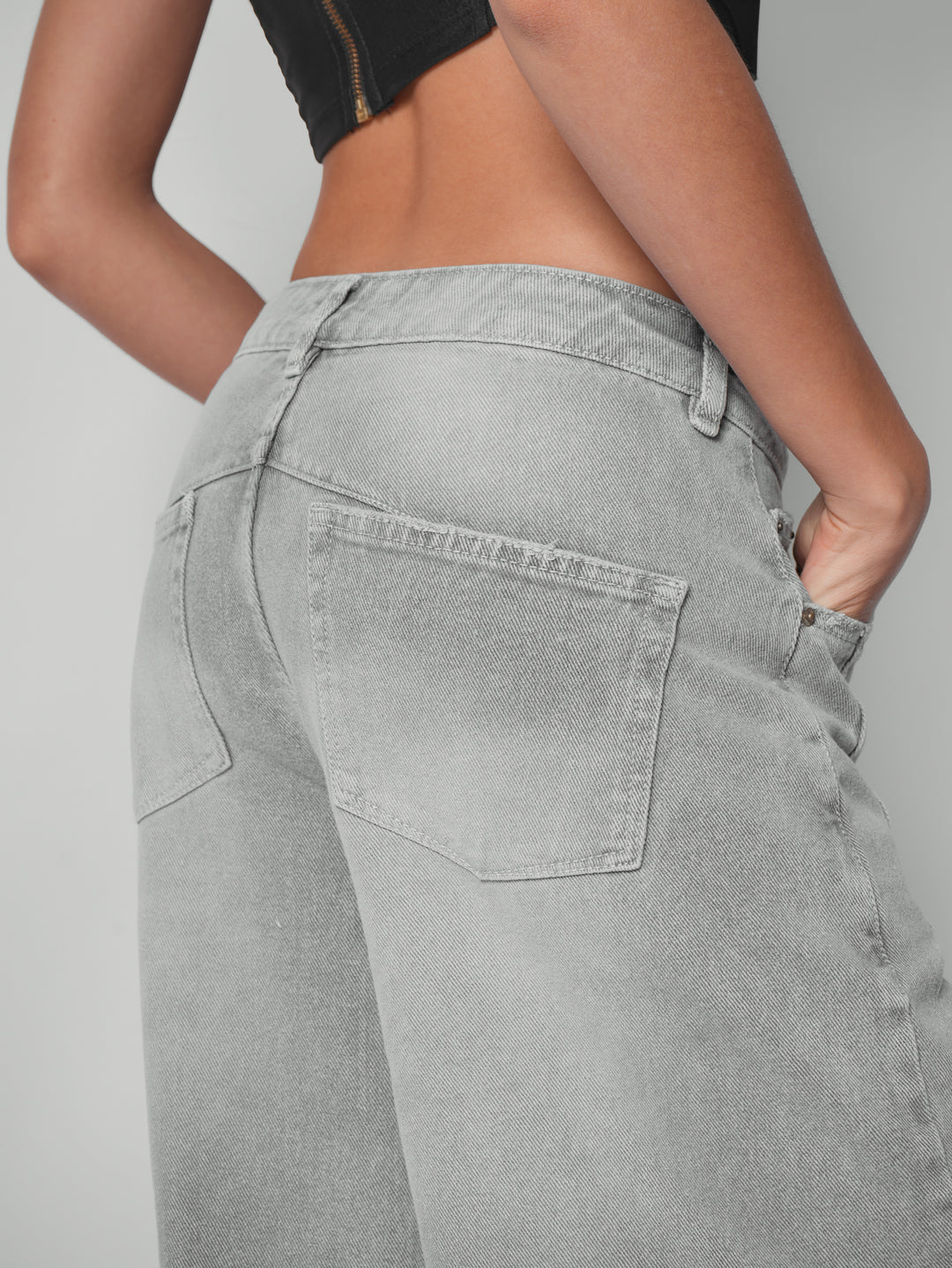 Jean wide leg silver static