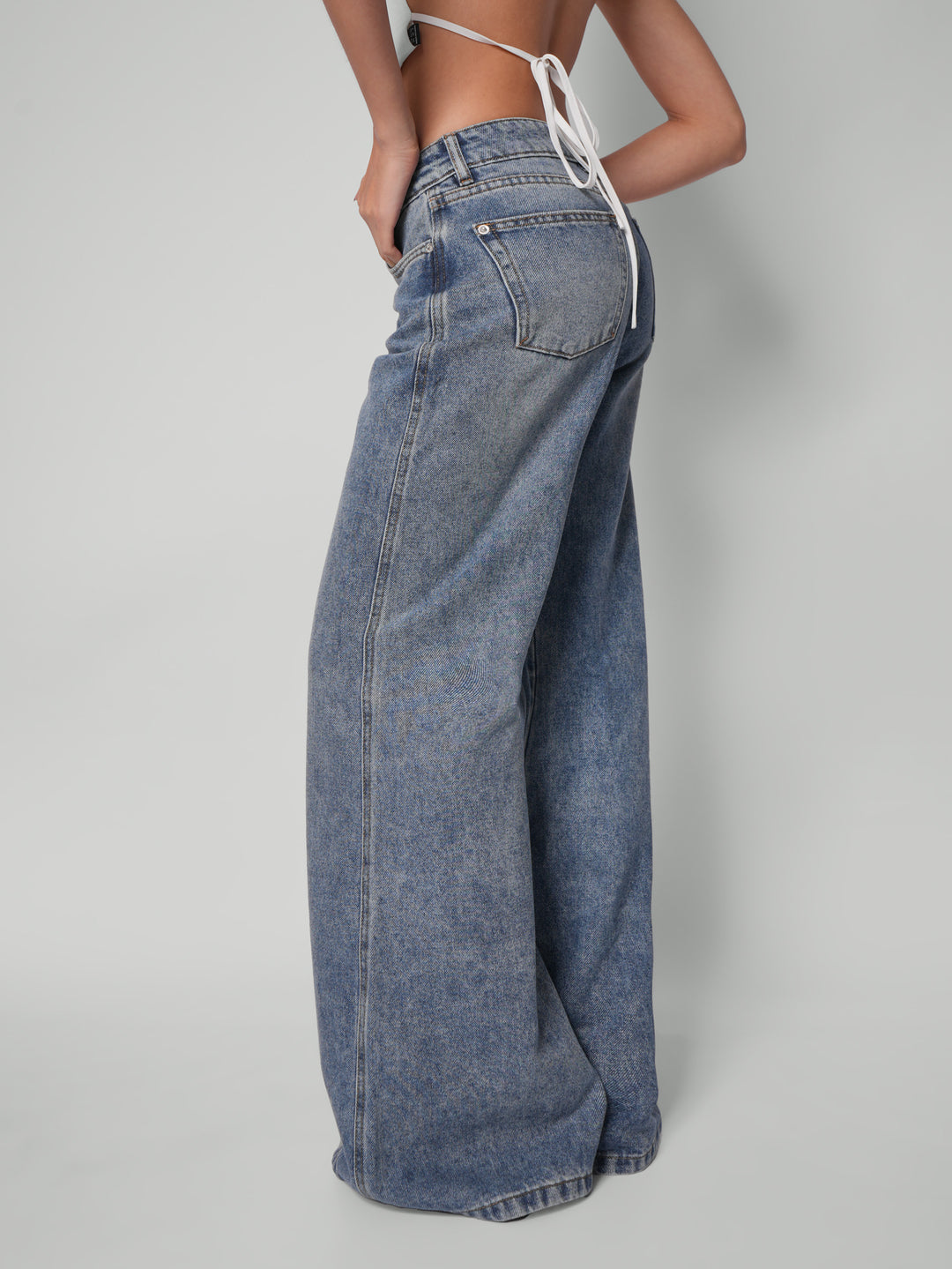 Jean wide leg moon wash