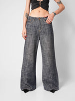 Load image into Gallery viewer, Jean Wide Leg Velvet  Cross
