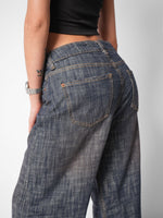 Load image into Gallery viewer, Jean Wide Leg Velvet  Cross
