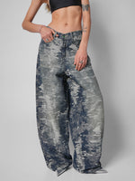Load image into Gallery viewer, Jean baggy texturizado Mirage blue

