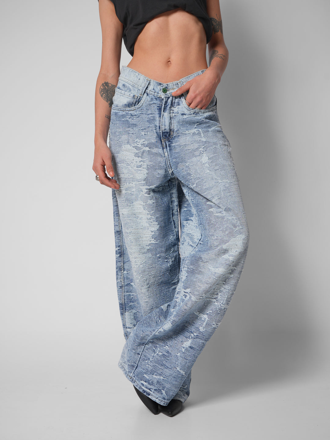Jean baggy texturizado mirage light
