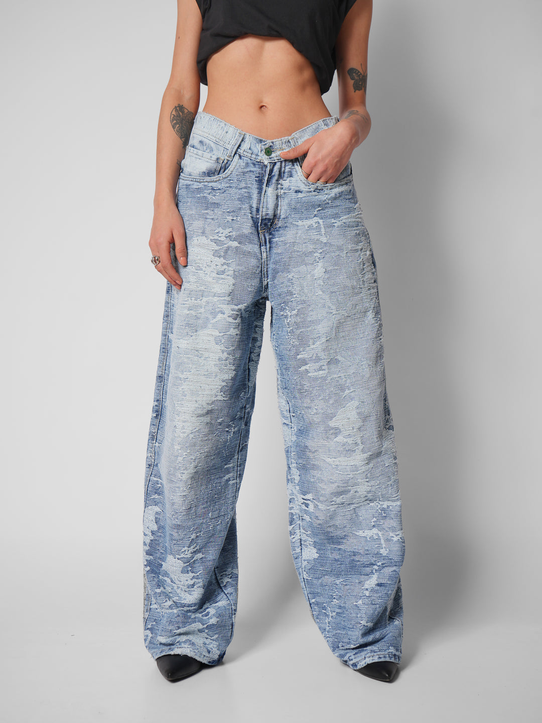 Jean baggy texturizado mirage light
