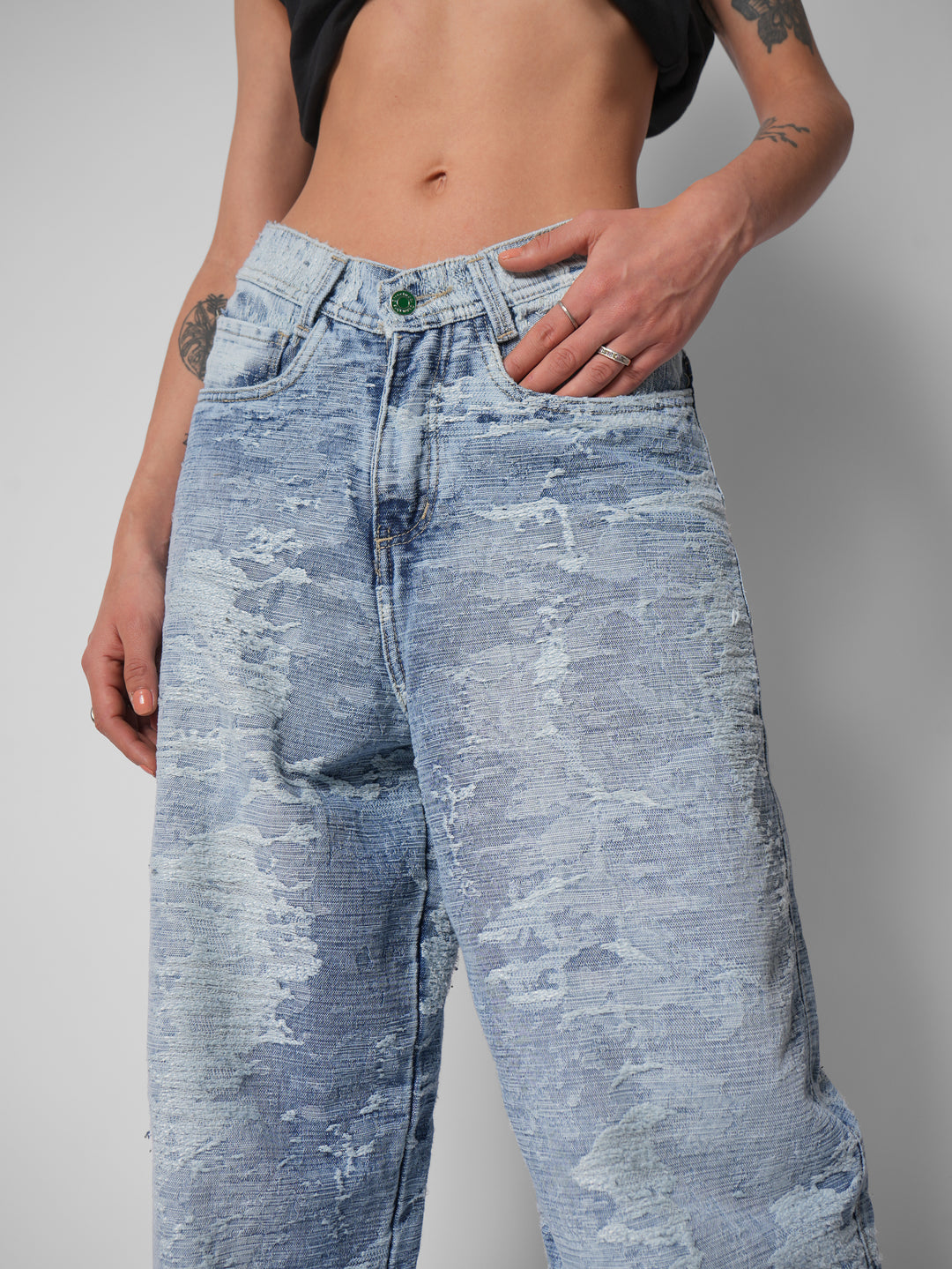 Jean baggy texturizado mirage light