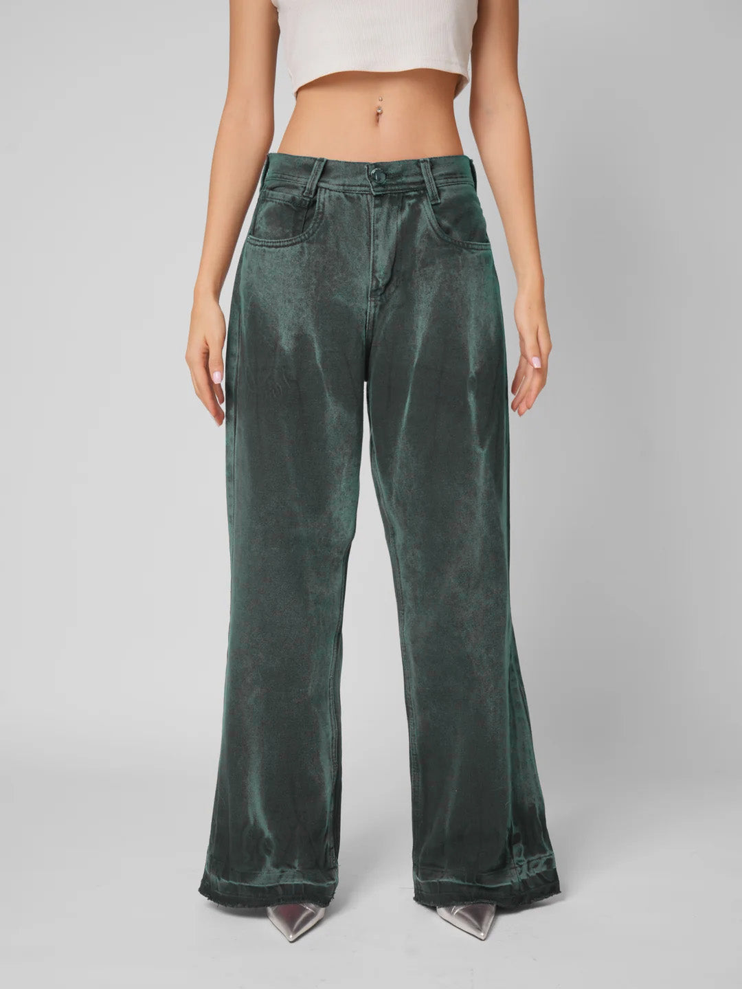 Jean baggy flare emerald rush