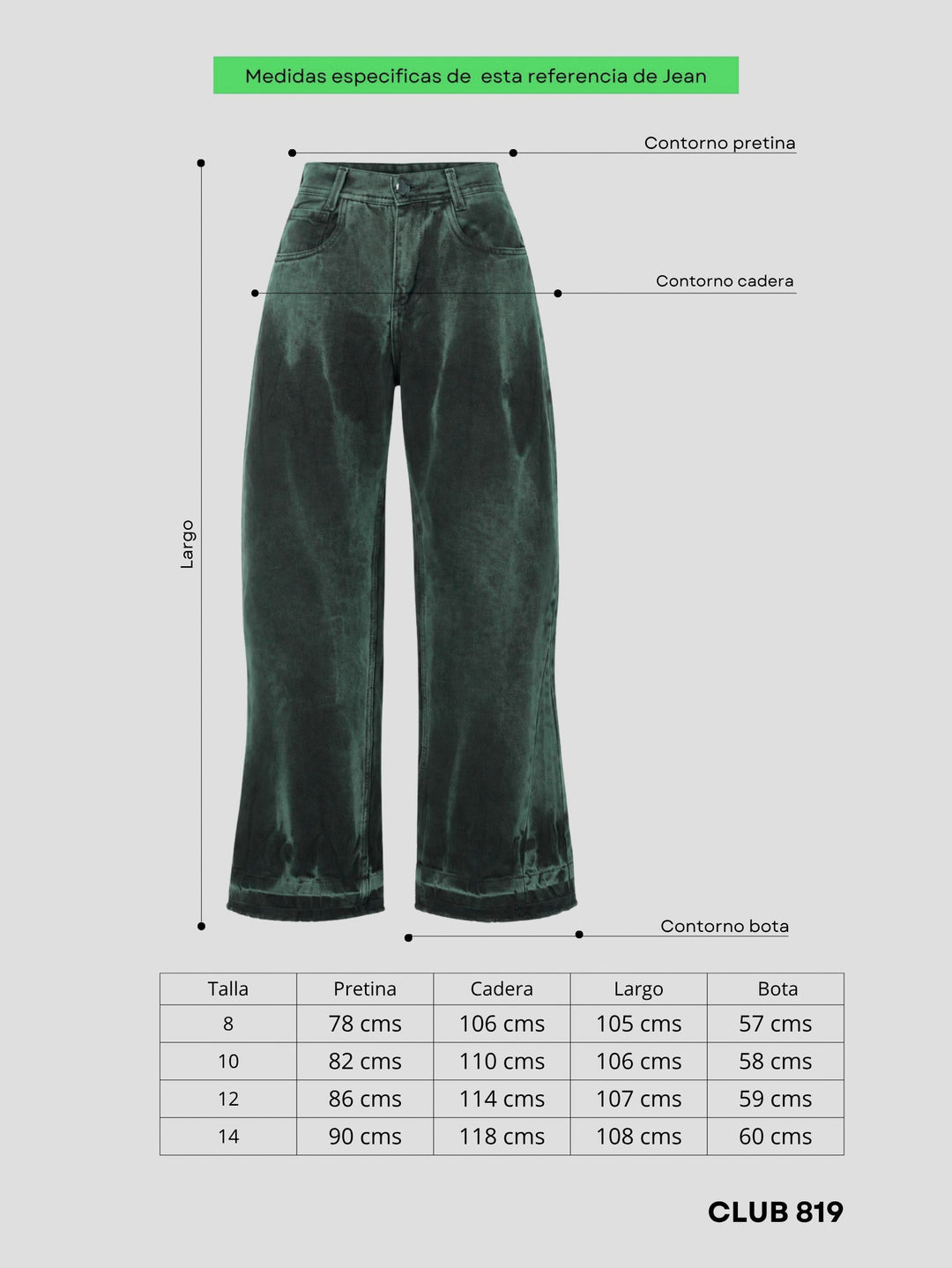 Jean baggy flare emerald rush
