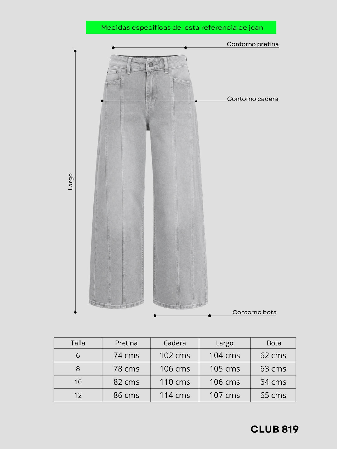 Jean wide leg silver static