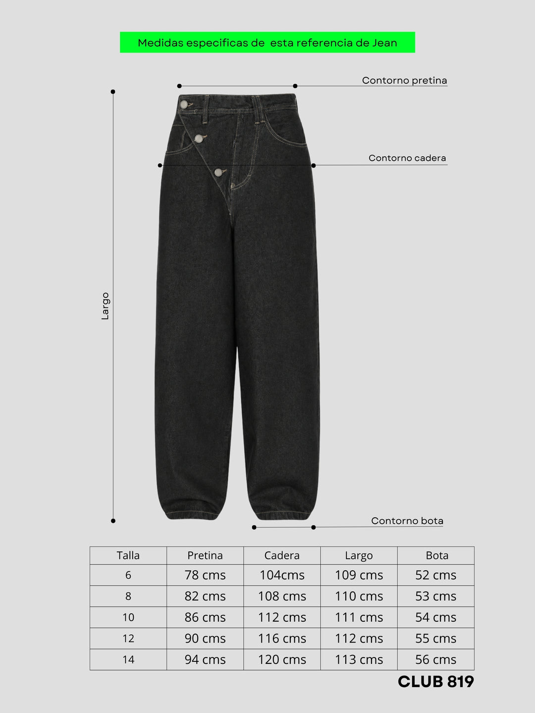 Jean baggy Black buttons