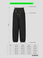 Load image into Gallery viewer, Jean baggy Black buttons
