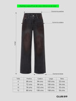 Load image into Gallery viewer, Jean wide leg black magenta
