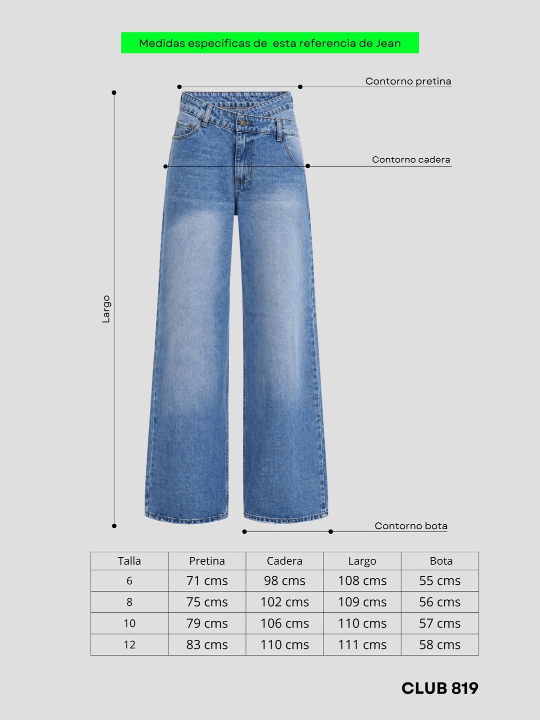 Jean wide leg Cross waist