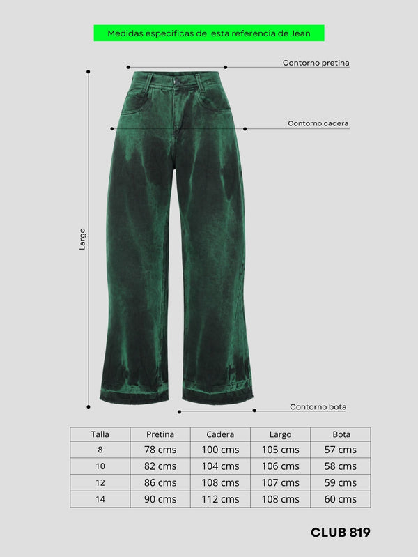 Jean baggy flare emerald rush