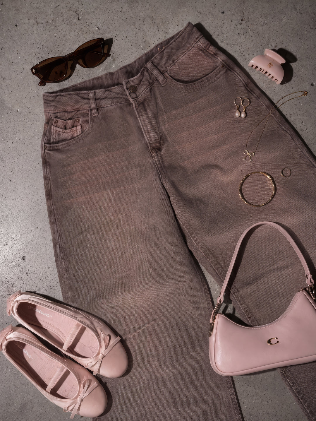 Jean wide leg Mocca laser