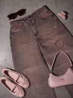 Load image into Gallery viewer, Jean wide leg Mocca laser

