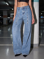 Load image into Gallery viewer, Jean wide leg honey
