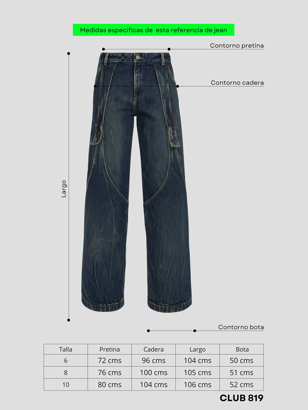 Wide leg jean tirantes