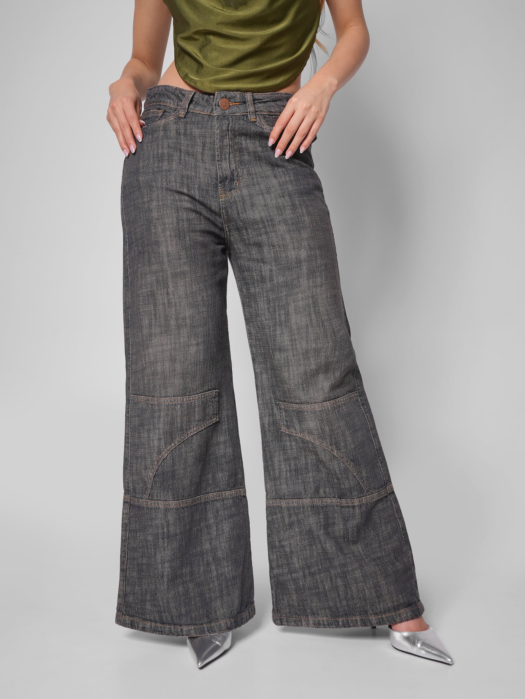 Jean palazzo velvet cross